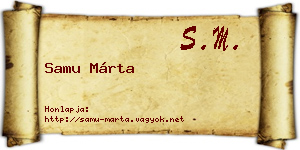 Samu Márta névjegykártya