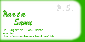 marta samu business card